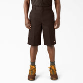 "Loose Fit Flat Front Work Shorts, 13"""