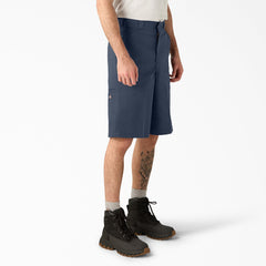 "Loose Fit Flat Front Work Shorts, 13"""