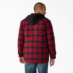 "Water Repellent Flannel Hooded Shirt Jacket"