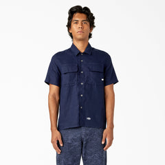 "Short Sleeve Linen Work Shirt"