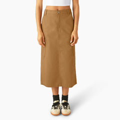 "Women's Duck Canvas Cargo Midi Skirt"