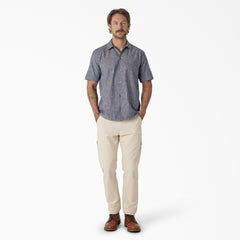 "Dickies 1922 Short Sleeve Striped Chambray Shirt"