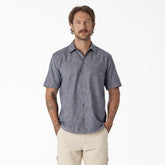 "Dickies 1922 Short Sleeve Striped Chambray Shirt"