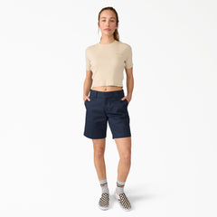 "Women's Super Flex Flat Front Shorts, 9"""
