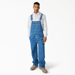 "Loose Denim Bib Overalls"