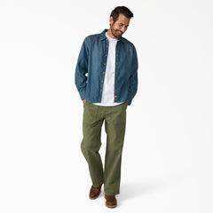 "Lightweight Long Sleeve Denim Shirt"