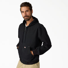 "Unlined Canvas Hooded Bomber"