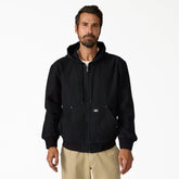"Unlined Canvas Hooded Bomber"