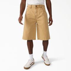 "Worn In Relaxed Carpenter Duck Shorts, 13"""