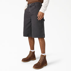 "Worn In Relaxed Carpenter Duck Shorts, 13"""