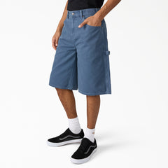 "Worn In Relaxed Carpenter Duck Shorts, 13"""