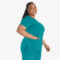 "Women's EDS Essentials Mock Wrap Scrub Top"