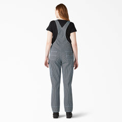 "Women's Hickory Stripe Boyfriend Fit Bib Overalls"
