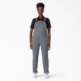 "Women's Hickory Stripe Double Knee Bib Overalls"