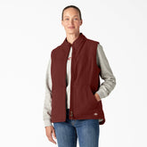 "Women's Fleece Lined Duck Canvas Vest"