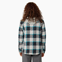 "Women's Flannel Hooded Shirt Jacket"