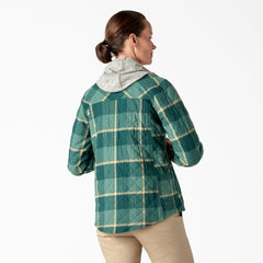 "Women's Flannel Hooded Shirt Jacket"