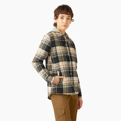 "Women's Flannel Hooded Shirt Jacket"