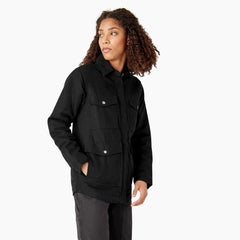 "Women's Duck High Pile Fleece Lined Chore Coat"