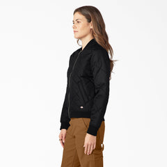 "Women's Quilted Bomber Jacket"