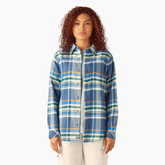 "Women's Plaid Flannel Long Sleeve Shirt"