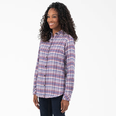 "Women's Plaid Flannel Long Sleeve Shirt"