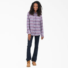 "Women's Plaid Flannel Long Sleeve Shirt"