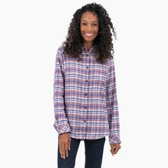 "Women's Plaid Flannel Long Sleeve Shirt"