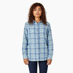 "Women's Plaid Flannel Long Sleeve Shirt"