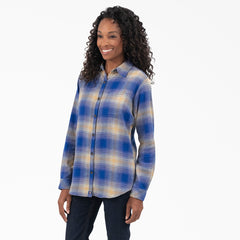 "Women's Plaid Flannel Long Sleeve Shirt"