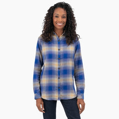 "Women's Plaid Flannel Long Sleeve Shirt"