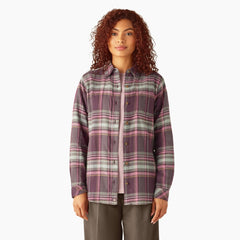 "Women's Plaid Flannel Long Sleeve Shirt"