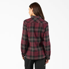 "Women's Plaid Flannel Long Sleeve Shirt"