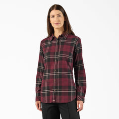 "Women's Plaid Flannel Long Sleeve Shirt"