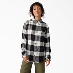 "Women's Plaid Flannel Long Sleeve Shirt"