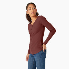 "Women's Henley Long Sleeve Shirt"