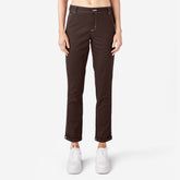 "Women's Slim Straight Fit Roll Hem Carpenter Pants"