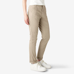"Women's Slim Straight Fit Roll Hem Carpenter Pants"