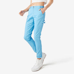 "Women's Slim Straight Fit Roll Hem Carpenter Pants"