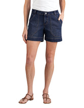 "Women's Relaxed Fit 5"" Stretch Denim Utility Shorts"