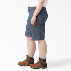 "Women's Plus Hickory Stripe Carpenter Shorts"