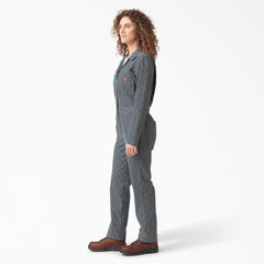 "Women's Relaxed Fit Long Sleeve Hickory Stripe Coveralls"
