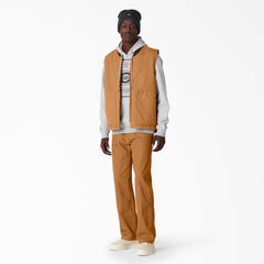 "Stonewashed Duck High Pile Fleece Lined Vest"