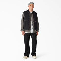 "Stonewashed Duck High Pile Fleece Lined Vest"