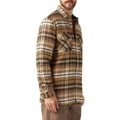 "Water Repellent Fleece-Lined Flannel Shirt Jacket"