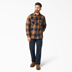 "Water Repellent Fleece-Lined Flannel Shirt Jacket"