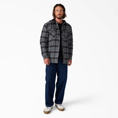 "Water Repellent Flannel Hooded Shirt Jacket"