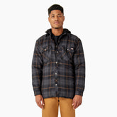 "Water Repellent Flannel Hooded Shirt Jacket"