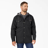 "Water Repellent Duck Hooded Shirt Jacket"