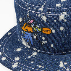 "Brain Dead Bleached Denim Painter's Cap"